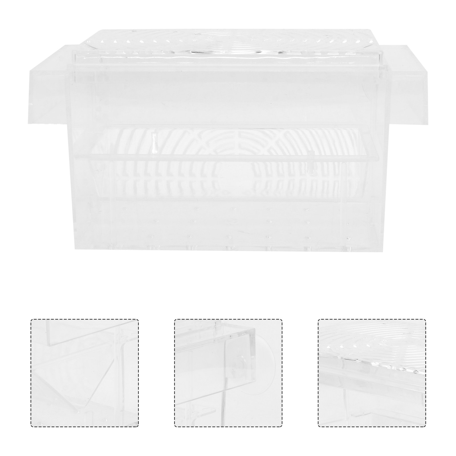 Aquarium Fish Accessories - 水槽用隔離箱1個。稚魚の育成用、透明な孵化ケース。水槽用インキュベーター、水槽用アクセサリー。