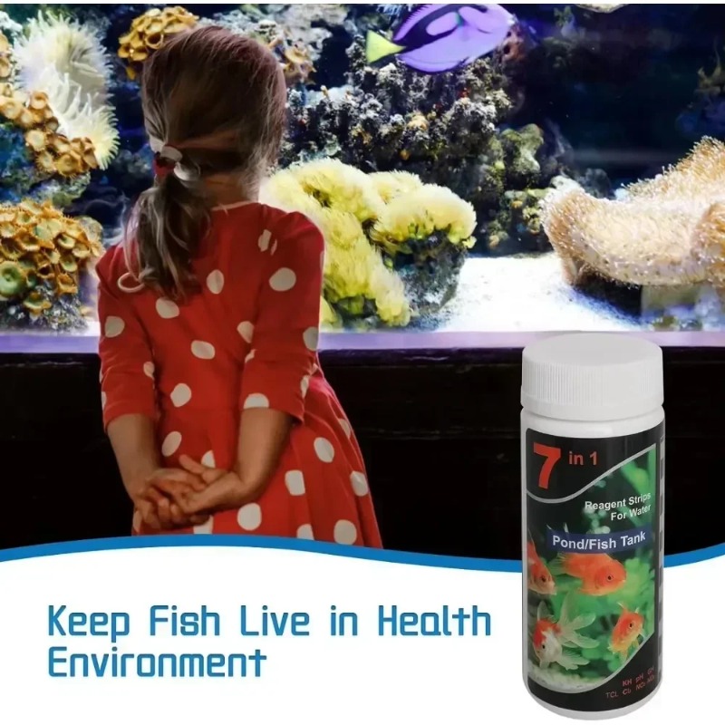 Aquarium Test Kit - 水槽テストストリップ 淡水プール水槽水質pHテストストリップ 水質魚タンクテストストリップ pH品質キット