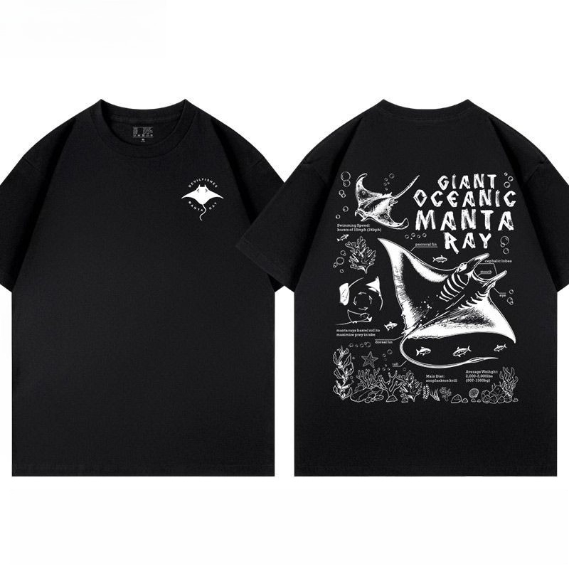 Aquarium Fish Popular - 新しいマンタレイデビルフィッシュ水族館ポピュラーサイエンス生物学女性の半袖TシャツクルーネックトップY2k面白い夏トップス