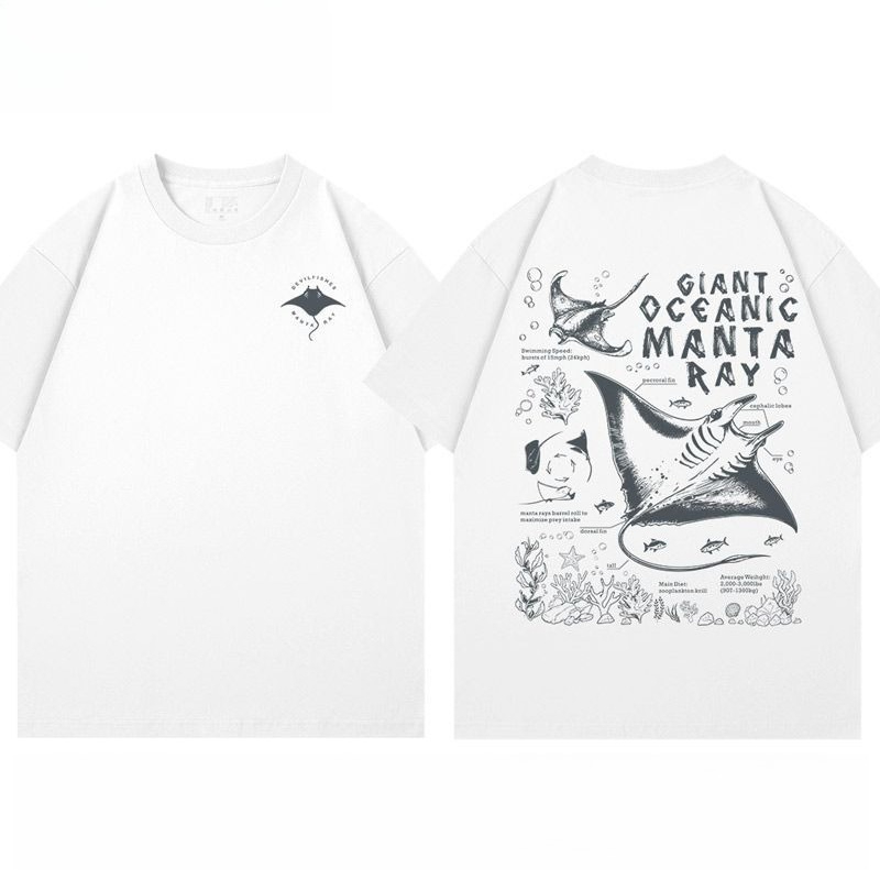 Aquarium Fish Popular - 2026 新マンタレイ デビルフィッシュ水族館人気科学生物学男性と女性の半袖 T シャツプラスサイズクルーネックトップス