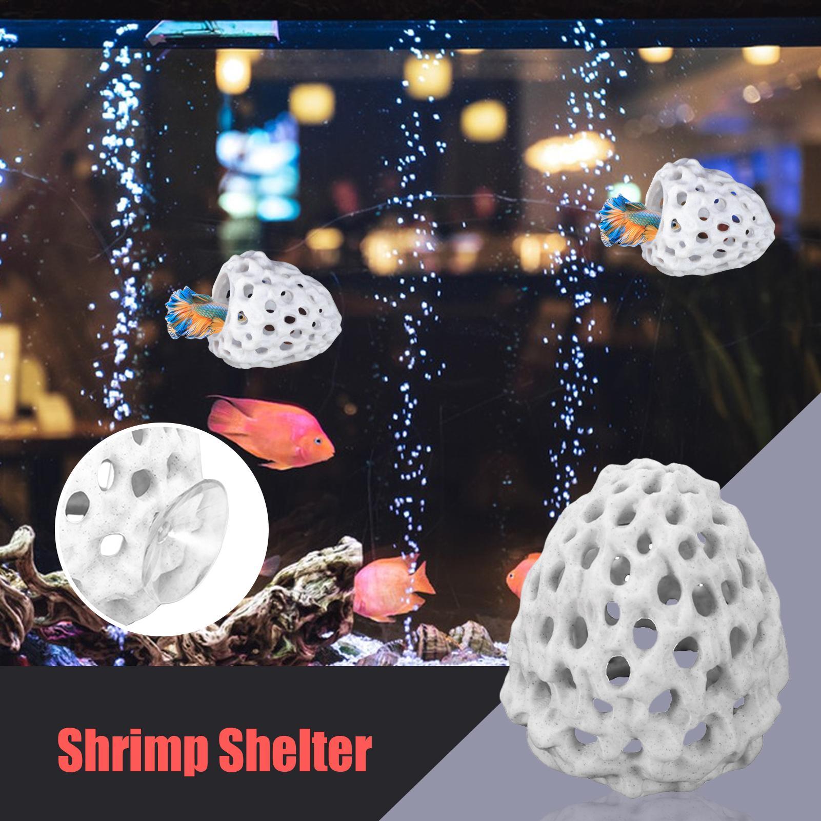 Aquarium Fish Hiding Spot - 小型水槽用エビハウス 洞窟型ミニ多孔質ベタハウス 魚の隠れ家 エビシェルター エビ繁殖の巣 水生装飾品
