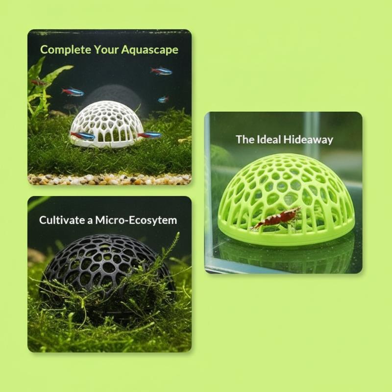 Aquarium Fish Hiding Spot - 水槽用エビハウス、洞窟型ミニ多孔性ベタハウス、魚の隠れ家、エビシェルター、エビ繁殖用の巣、水生装飾品