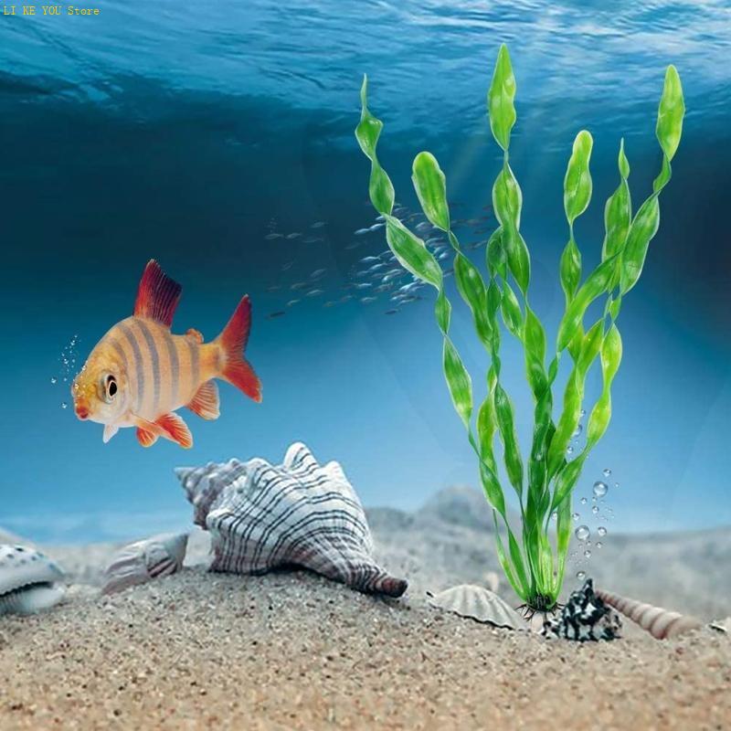 Aquarium Fish Hiding Spot - W3JE 10x 人工水生植物 水族館の植物 テラリウムの魚 水槽の装飾品