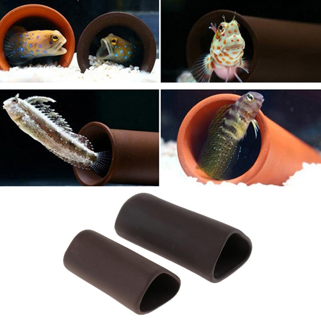 Aquarium Fish Hiding Spot - セラミック製のエビハウス、小型パイプ、水槽用エビの繁殖用洞窟、エビの隠れ家、魚の巣、稚魚の隠れ場所、水槽の装飾品。