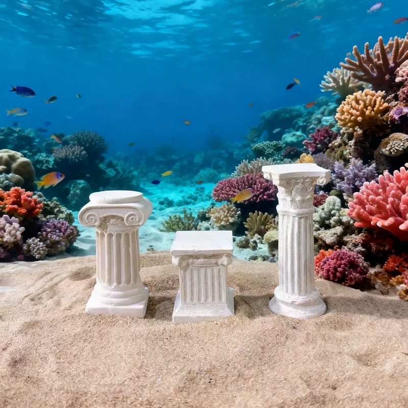Aquarium Fish Angel - セラミック製のサンゴ繁殖用ベース、ローマ柱型サンゴ用ベース、海洋リーフ水槽用装飾品、天使、海賊、錨、水槽の景観装飾