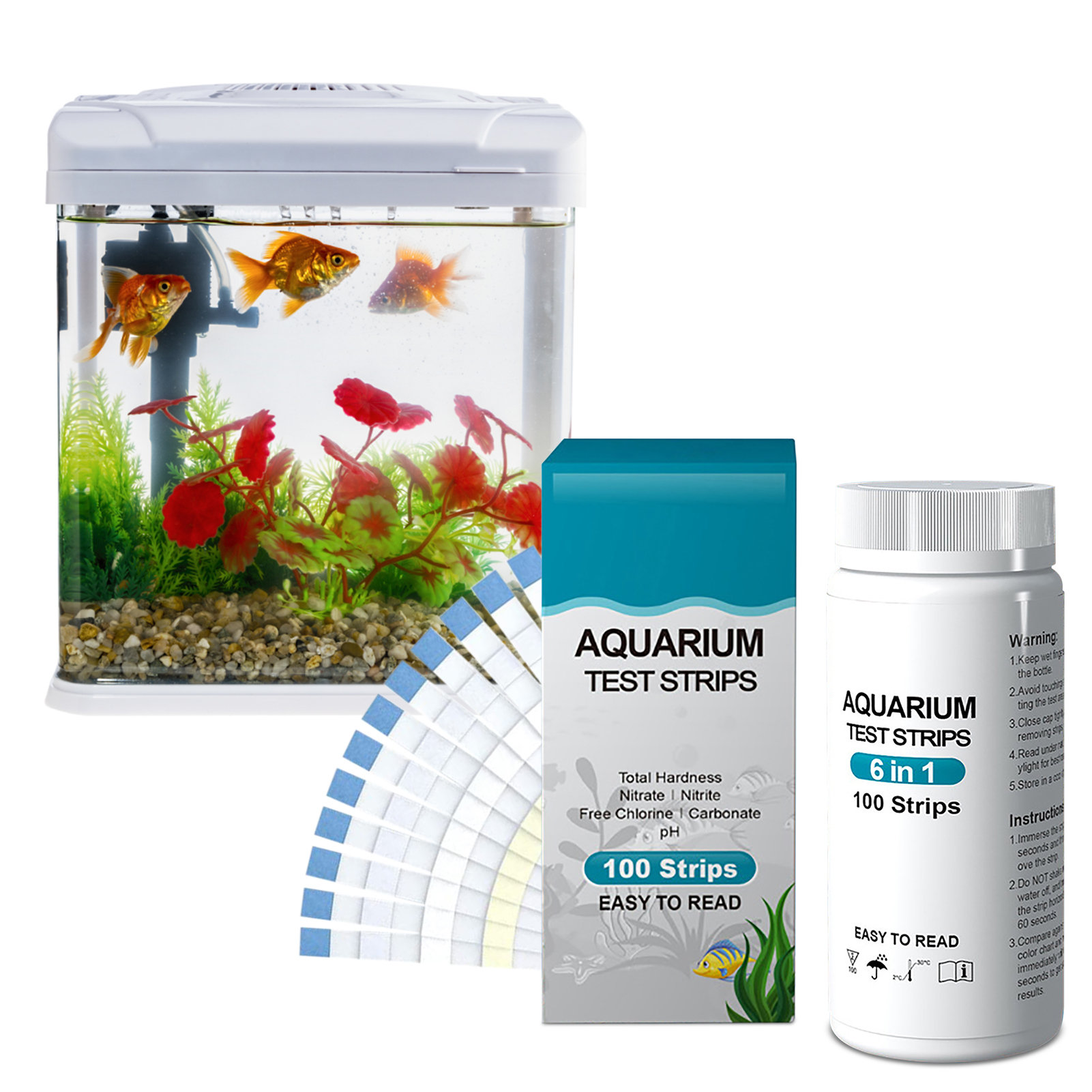 テストライトストリップ,100ユニット,6 in 1,水槽, - Aquarium Test Kit のレビューと価格