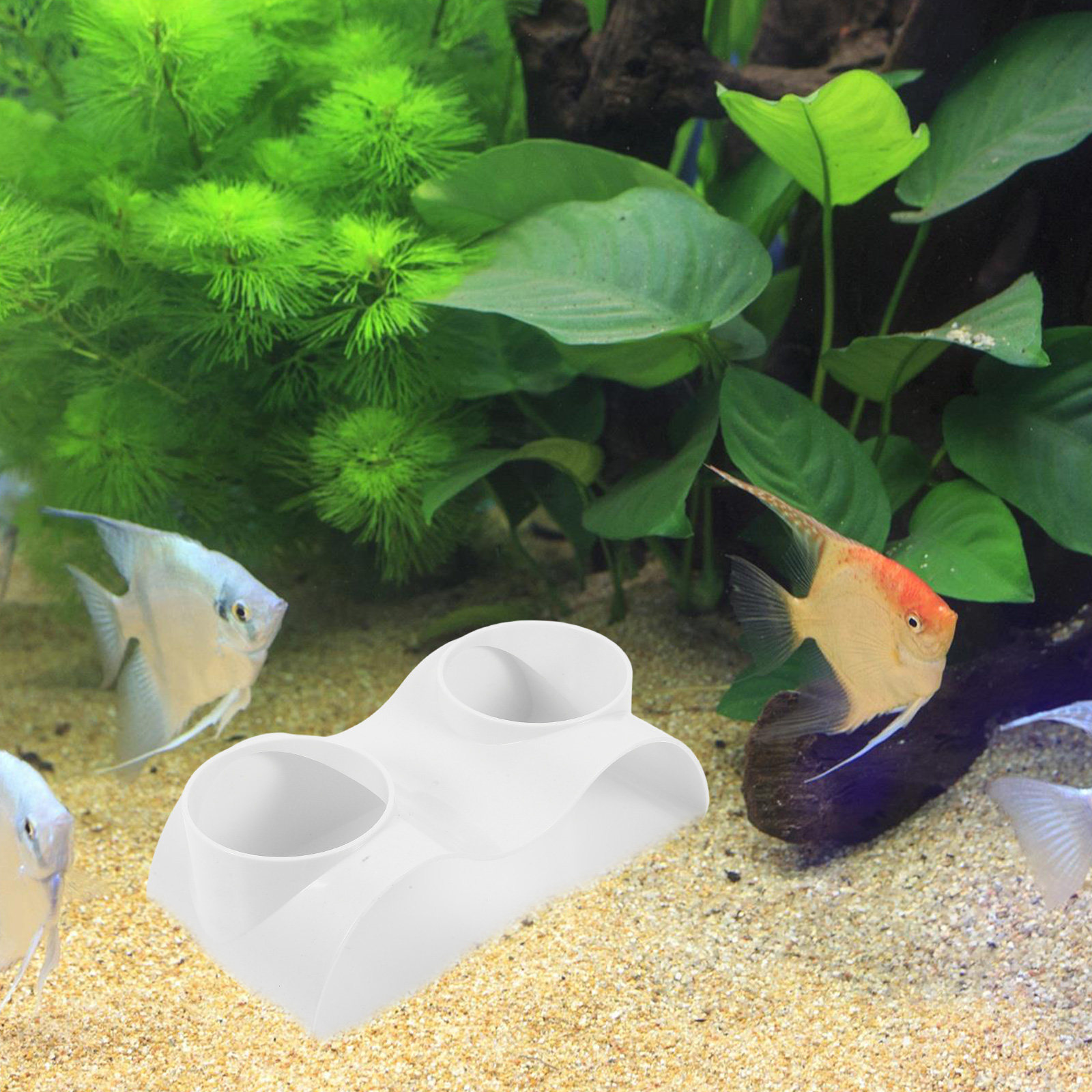 水槽用トンネル型洞窟飾り、魚やエビの隠れ家、二重穴デザイン、 - Aquarium Fish Hiding Spot のレビューと価格