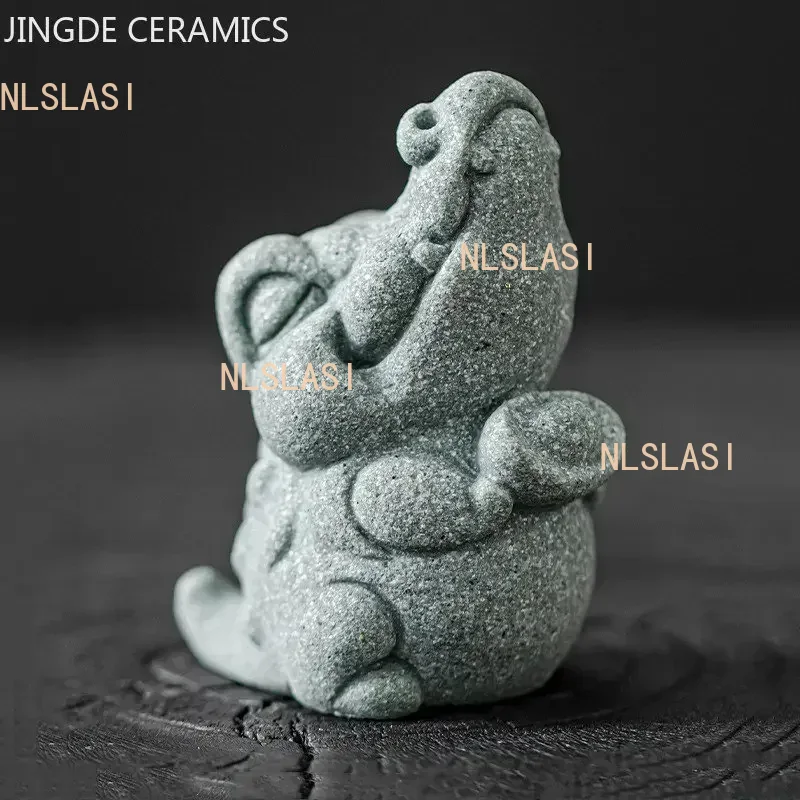 クリエイティブ手作り石茶ペットの装飾ゴールドヒキガエル緑砂石 - Aquarium Fish Accessories のレビューと価格