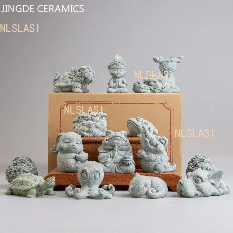 クリエイティブ手作り石茶ペットの装飾ゴールドヒキガエル緑砂石 - Aquarium Fish Accessories のレビューと価格