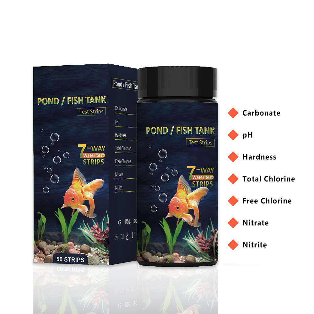 7 in 1 水族館テストストリップ、50 ストリップ水槽水 - Aquarium Test Kit のレビューと価格