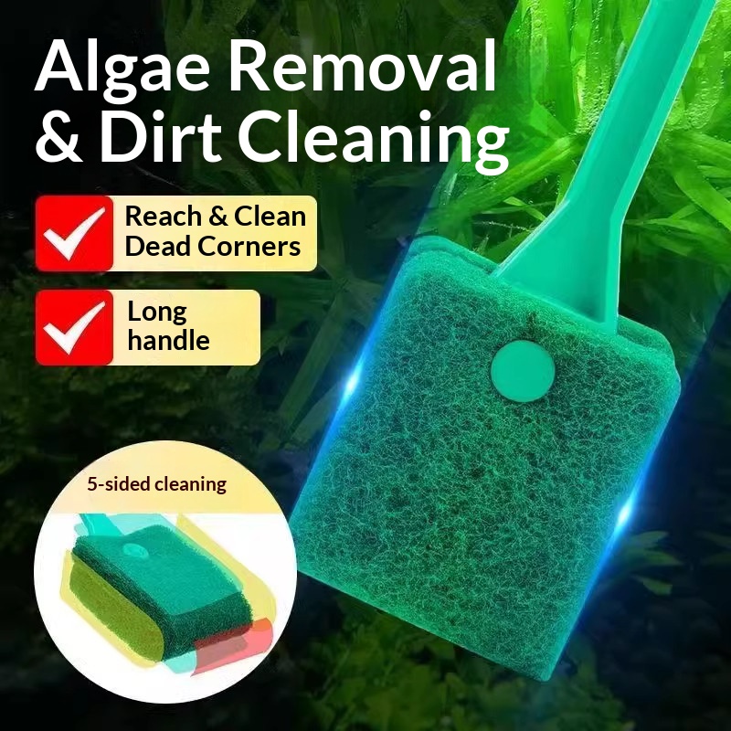 ロングハンドル水槽用藻類スクレーパーブラシ 厚手の研磨パッド - Aquarium Fish Long のレビューと価格