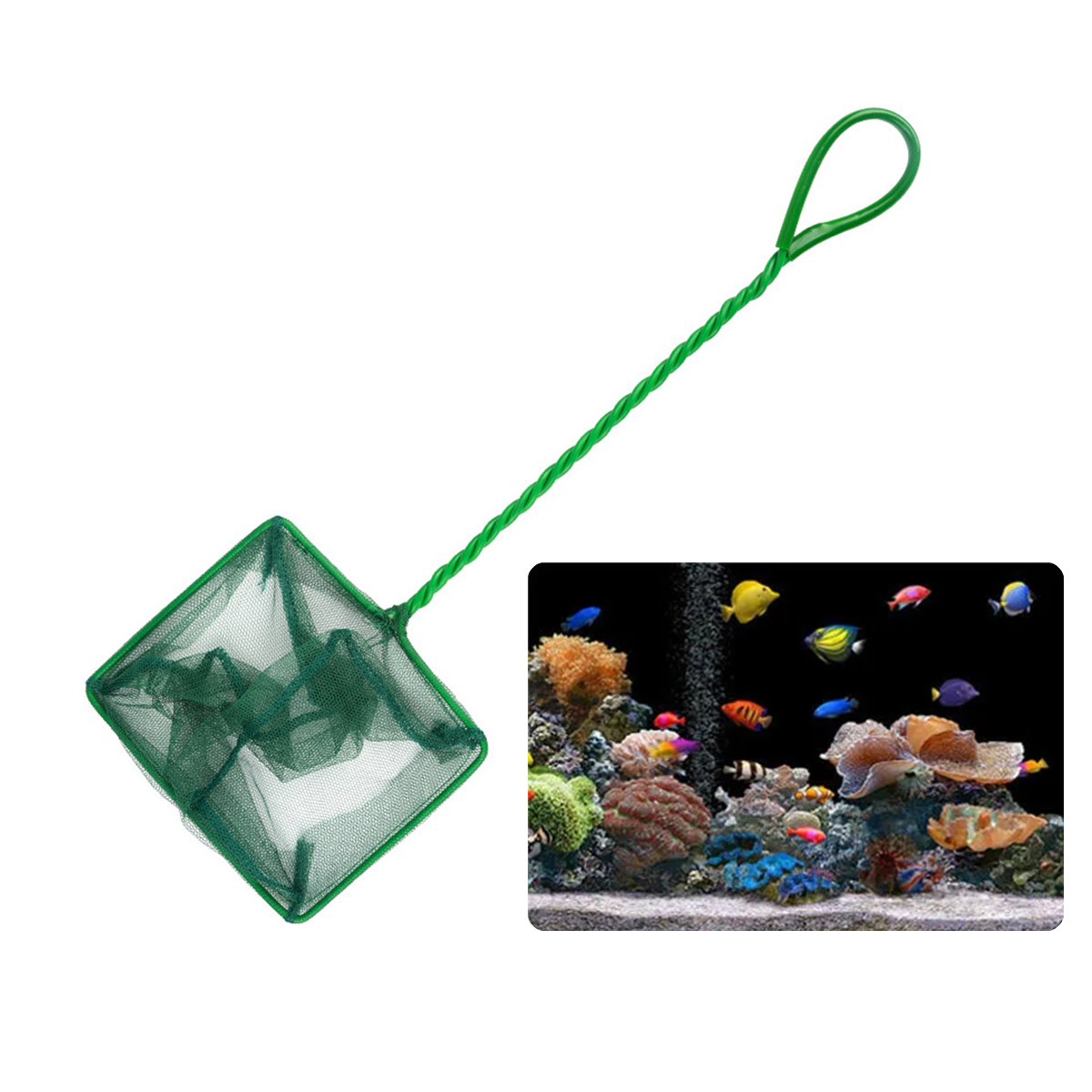 3 〜 10 インチポータブルナイロングリーン魚網水族館ロン - Aquarium Fish Long のレビューと価格