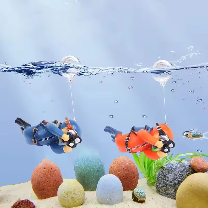 水槽用ダイバーオーナメント、景観装飾、水槽ギフト、人気の浮遊 - Aquarium Fish Popular のレビューと価格