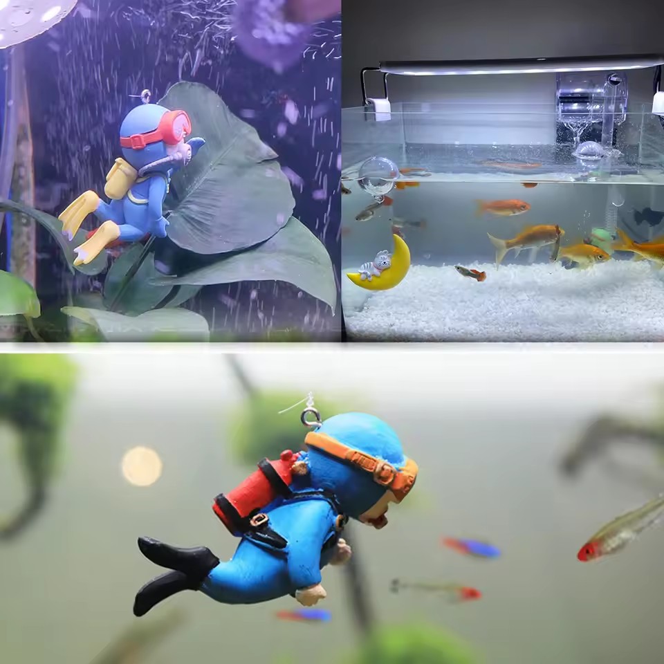 水槽用ダイバーオーナメント、景観装飾、水槽ギフト、人気の浮遊 - Aquarium Fish Popular のレビューと価格