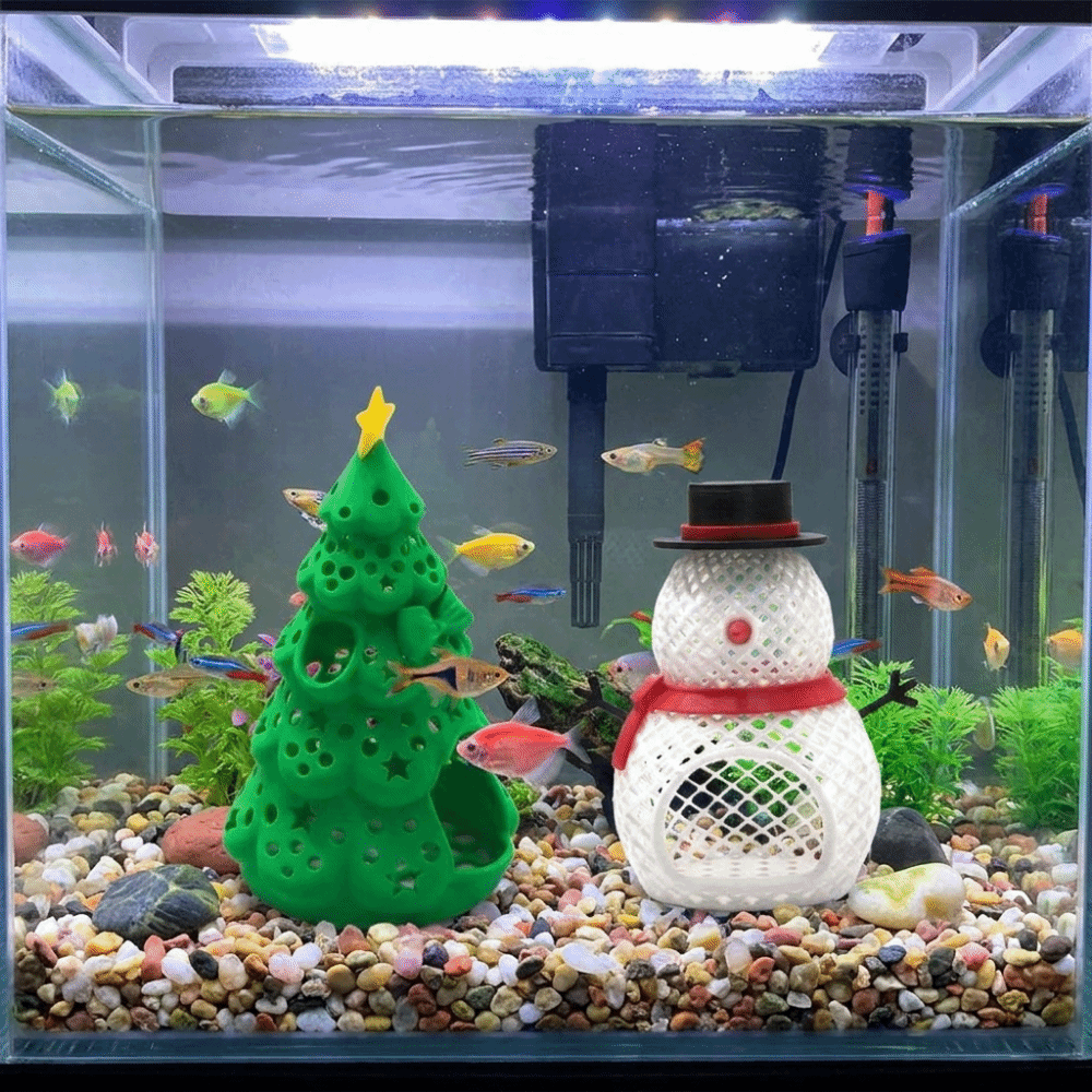 3Dプリント製クリスマス水槽用隠れ家、安全なシェルター、プラ - Aquarium Fish Hiding Spot のレビューと価格