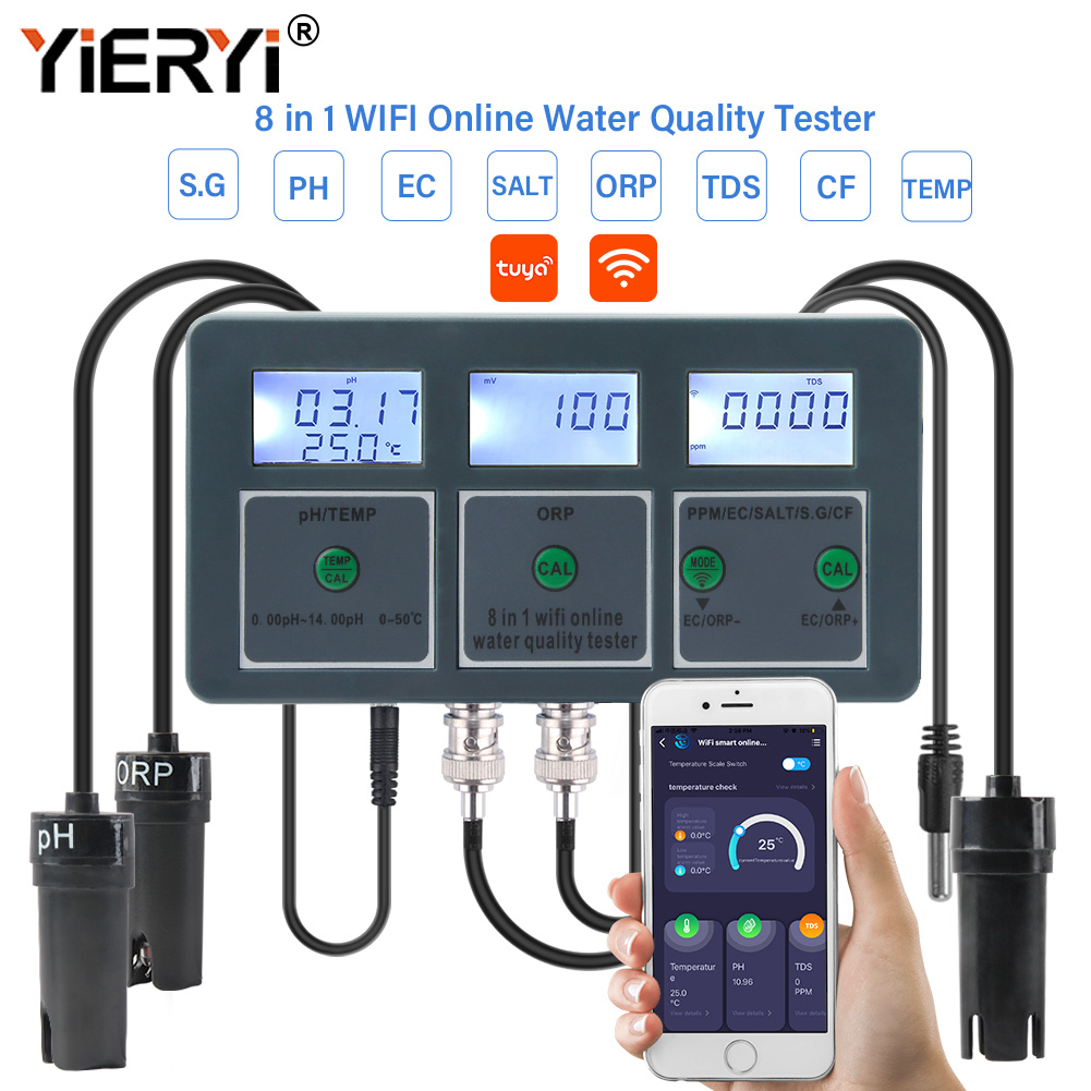 Yieryi WiFi Tuya スマート PH ORP T - Aquarium Test Kit のレビューと価格