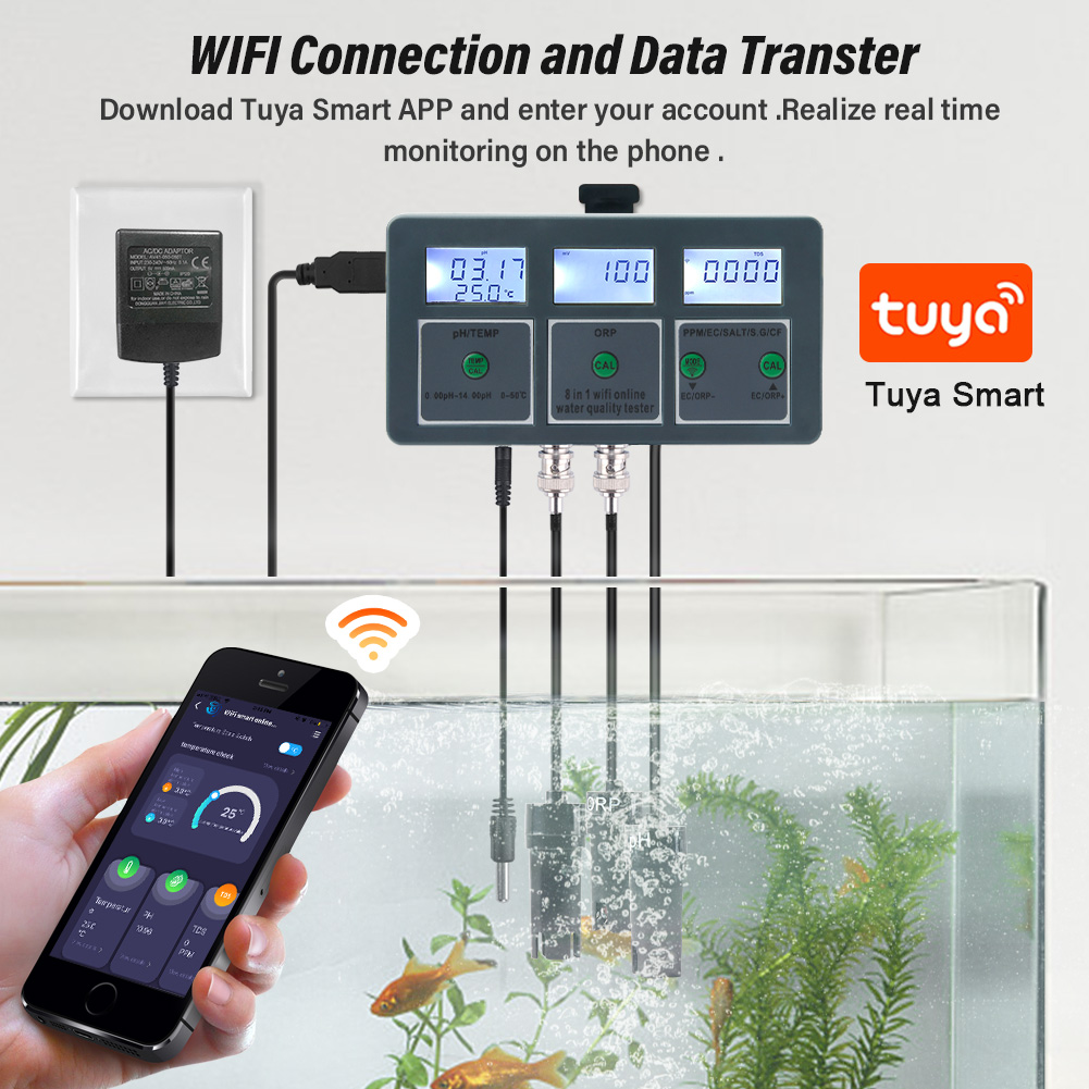 Yieryi WiFi Tuya スマート PH ORP T - Aquarium Test Kit のレビューと価格