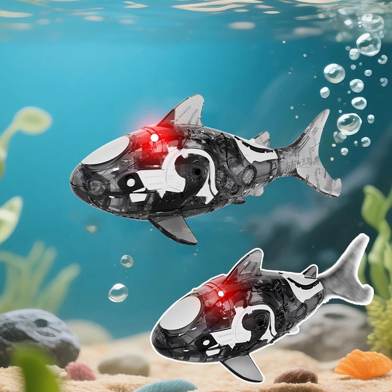電動ペットシャークおもちゃ、感覚刺激ライトアップ魚型水遊びペ - Aquarium Fish Shark のレビューと価格